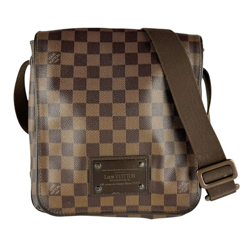 Louis Vuitton Shoulder Bag Damier Brooklyn Canvas Ebene Brown